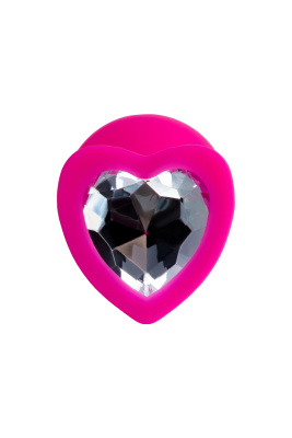 ToDo by Toyfa Diamond Heart силиконовая анальная пробка с кристаллом в форме сердца, 8х3 см 