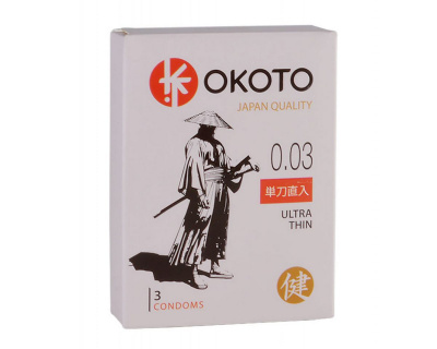 1467 / OKOTO Ultra Thin - Презервативы ультратонкие, 18 см 3 шт