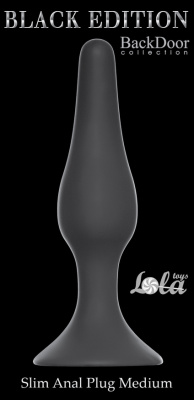 Изящная анальная пробка Slim Anal Plug Medium - Lola 11.5 см (серый) 