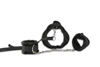 Набор для бондажа: наручники и ошейник. Мягкие