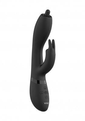 Vive Nilo вибратор кролик с функциями ротации и мгновенный оргазм, 22х4.2 см (чёрный)