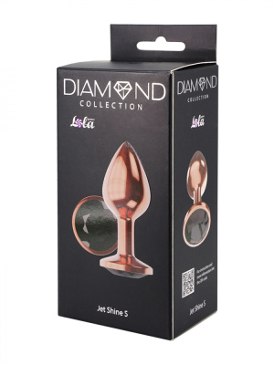 Lola Games Diamond Jet Shine S металлическая анальная пробка с кристаллом, 7.2х2.7 см (чёрный) 