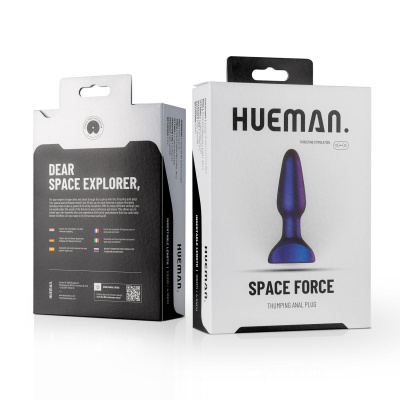 ONE-DC Hueman Space Force Vibrating Butt Plug анальная пробка с самопенитрацией, 13.9х3.8 см 