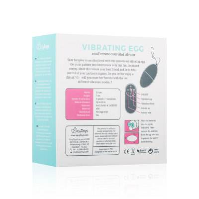 EasyToys Maha Vibrating Egg - Вибрационное яйцо с дистанционным пультом управления, 7х3.5 см (розовый)