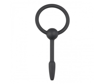 Sinner Gear Small Silicone Penis Plug With Pull Ring - маленький полый уретральный расширитель, 10.5х0.6 см