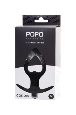Анальная вибровтулка-расширитель POPO Pleasure by TOYFA Cordis M, силикон, черная, 14 см, Ø 5,5