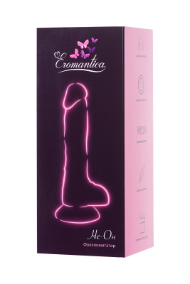 Eromantica НЕ-ОН - Фаллоимитатор светящийся в темноте, 20 см (розовый)
