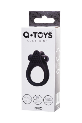 A-Toys by TOYFA Brid - Виброкольцо на пенис, 6,3 (черный) 