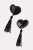 Erolanta сексуальные пэстис в форме сердец с кисточками, 5 см (чёрный)