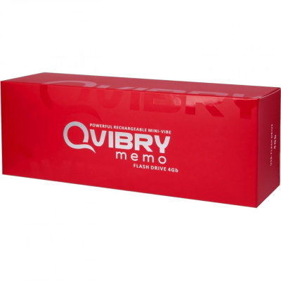 Qvibry Memo - Красный клиторальный вибратор-флешка с 4Gb USB памяти, 12х1.5 см 
