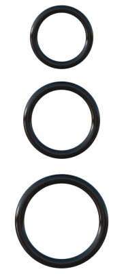 Fantasy C-Ringz Silicone 3-Ring Stamina Set - Набор эрекционных колец (черный) 