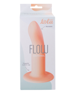 Lola Games Flow Emotional гладкий силиконовый фаллоимитатор на присоске, 13х2.9 см (телесный) 