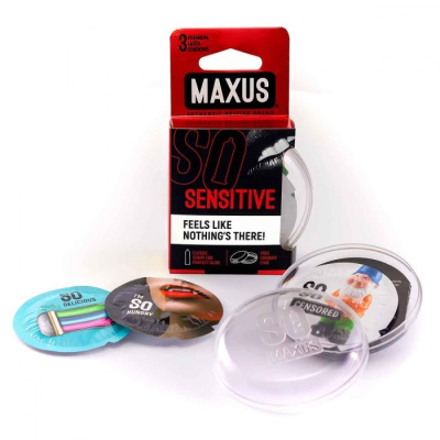 Maxus Sensitive - Ультратонкие презервативы в пластиковом кейсе (3 шт)