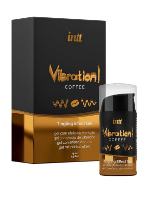 Тестер Intt Vibration Coffee - Жидкий интимный гель с эффектом вибрации Кофе, 15 мл