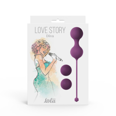 Lola Games Love Story Diva - Набор вагинальных шариков со смещенным центром тяжести, 17,8 см (фиолетовый)