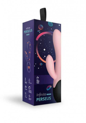 Perseus - Стильный вибратор-кролик с функцией нагрева, 20.8х4.4 см (персиковый)