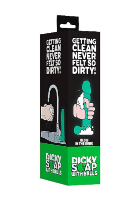 Dicky Soap With Balls - Glow In The Dark светящееся в темноте мыло в виде пениса на присоске