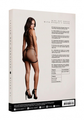 Le Desir Met Contrast Mini Dress эротическое миниплатье в сеточку, OS (чёрный)