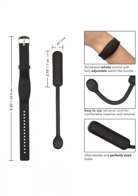 California Exotic Novelties Wristband Remote Petite Bullet - вибропуля с управлением при помощи браслета, 7.2х2 см.  