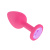 DD Джага-Джага - Анальная втулка силиконовая розовая с сиреневым кристаллом, 7,3 см 