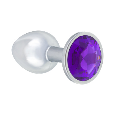 Lola Games Diamond Purple Sparkle Small металлическая анальная пробка с кристаллом, 7х2.8 см (фиолетовый) 