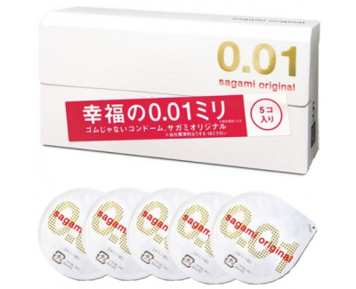Sagami Original 001 - Полиуретановые презервативы, 5 шт