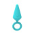 Анальная пробка с кольцом Candy Plug L, 9 см (голубой) 