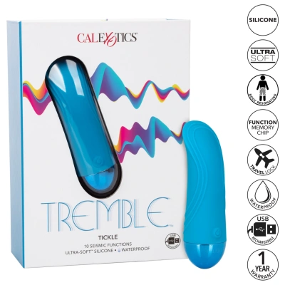 CalExotics Tremble Tickle компактный мини-вибратор, 12.75х3.75 см (голубой)