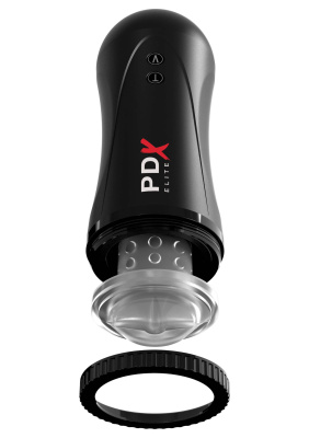 PDX Elite Moto Stroker - Автоматический мастурбатор-ротик, 21 см (черный)