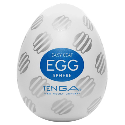 Tenga EGG Sphere New Standart - Массирующий мастурбатор в виде яйца, 6х5 см (синий)