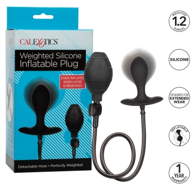 CalExotics Weighted Silicone Inflatable Plug надувная силиконовая анальная пробка, 7.5х3.25 см 