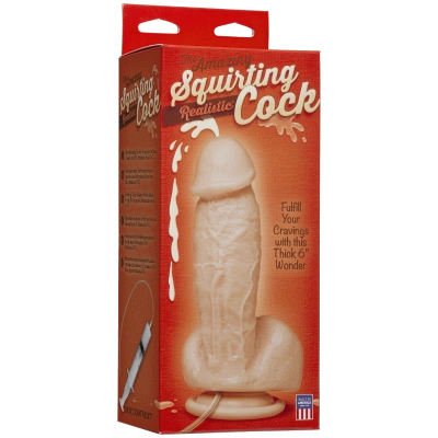 Doc Johnson Squirting Cock - Фаллос с имитацией семяизвержения, 17.3х5 см (телесный)