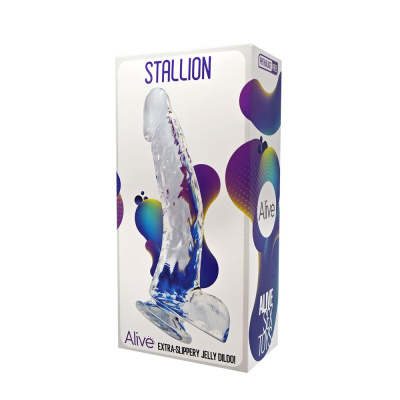 Adrien Lastic Stallion Jelly Dildo - Фаллоимитатор на присоске, 22х3.5 см (прозрачный)
