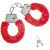Сима-Ленд - Металлические наручники с плюшевой отделкой (красный)