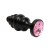 4sexdream чёрная фигурная металлическая анальная пробка с кристаллом в основании, 7.3х2.9 см (розовый) 