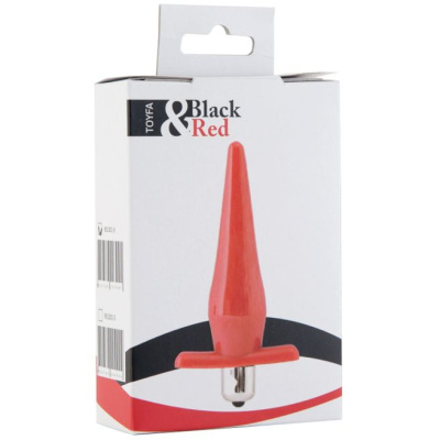 ToyFa Black Red - Анальная вибровтулка, 12.7х1.5 см, (красный) 