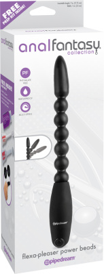 PipeDream Flexa-Pleaser Power Beads - Анальный стимулятор, 17,5 см (чёрный)