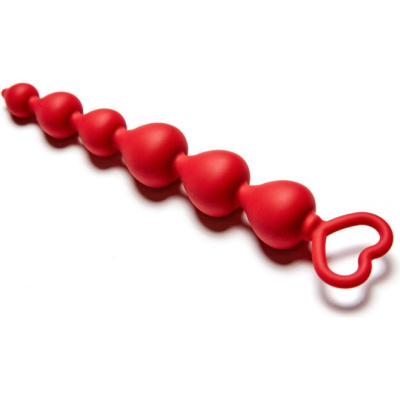 Heart Ray - Анальная цепочка с колечком, 17.5х2.45 см. (бордовая)