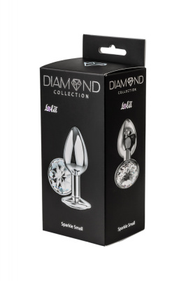 Lola Games Diamond Clear Sparkle Small металлическая анальная пробка с кристаллом, 7х2.8 см (прозрачный) 
