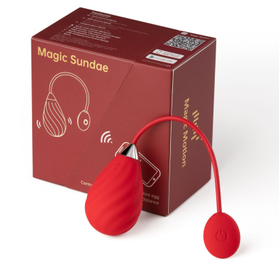 Magic Motion Sundae - Виброяйцо со смарт-управлением, 6.5х3.5 см (красный)
