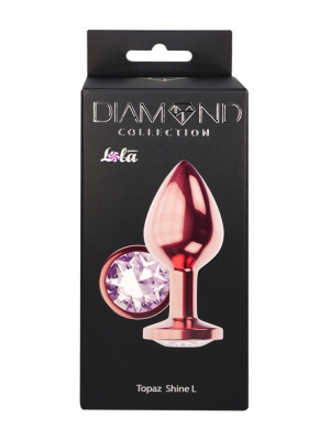 Lola Games Diamond Moonstone Shine L металлическая анальная пробка с кристаллом, 8.3х3.3 см (прозрачный) 