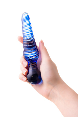 Sexus Glass - Двухсторонняя анальная втулка, 17х3.5 см (синий) 