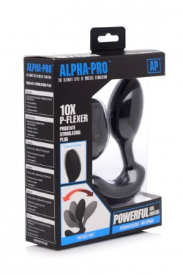 10X P-Flexer Prostate Stimulating Anal Butt Plug - анальный стимулятор, 13.7х3.8 см (чёрный) 
