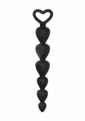 Shots Toys Silicone Anal Beads силиконовая анальная ёлочка, 17.5х2.5 см (чёрный)