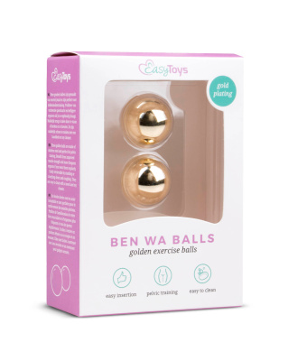 Easytoys Gold Ben Wa Balls металлические вагинальные шарики без связки, 2.2 см (золотистые)