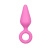 Easytoys Pink Buttplugs With Pull Ring силиконовая анальная пробка с ограничителем кольцом, 12х3.5 см (розовый) 