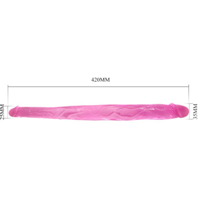 Двойной фаллоимитатор от компании Baile, 42х3.5 см (розовый)