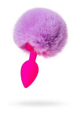  Toyfa Sweet bunny - анальная пробка с хвостиком, 13х2.8 см (розовый) 