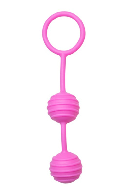 Easy Toys - Двойные ребристые вагинальные шарики, 16х3 см (розовый)