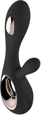 Lelo Soraya Wave - вибратор-кролик с движущимся вагинальным кончиком, 21.8х4.6 см (чёрный)